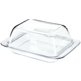 Kadax Butterdose aus Kunststoff, klare Butterschale mit Deckel und Griff, Butterbehälter, Butterschatz, spülmaschinenfest Transparent, Glas, 12.5x7x18.5 cm, Küchenzubehör, Vorratsbehälter, Butterdosen