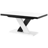 designimpex Esstisch, Weiß Hochglanz, Schwarz Hochglanz, Holzwerkstoff, 160x75x89 cm, Esszimmer, Tische, Esstische