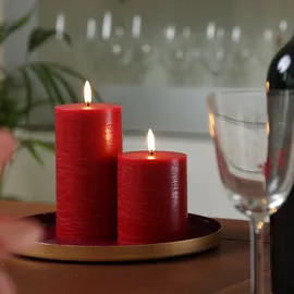 uYuni LED Kerze PIA 15 cm rot