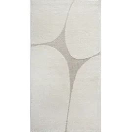 The CarPET Teppich THE CARPET "Elisa", beige (creme), B:80cm H:12mm L:150cm, Polypropylen, Teppiche, Teppich, moderner Wohnzimmer Teppich, geometrisches Design, hohe Flordichte