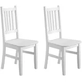 Erst-Holz Weißer Küchenstuhl Massivholzstuhl Esszimmerstuhl Stuhl Eris Kiefer 90.71-01-DW Set
