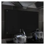 vidaXL Küchenrückwand Schwarz 80x50 cm Hartglas