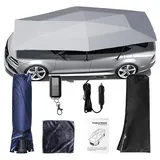 VNATWGOO 4,2 M, 4,8 M, 5,2 M, Elektrischer Universal-Carport-Sonnenschirm, Vollautomatischer Auto-Dachzelt, Faltbares Dachzelt, FüR Limousinen, Suvs, Mpvs,Gray-5.2m