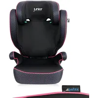 PETEX Auto-Kindersitz mit ISOFIX - Basic Plus i-Size Norm nach ECE R129 für Kinder von ca. 100-150 cm, höhenverstellbarer Kinderautositz in pink, 1 Stück