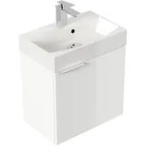 Posseik Badmöbel Cubi Slimline für Gäste-WC 50 cm SoftClose Weiß Hochglanz