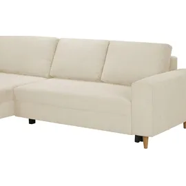 Sofa.de Ecksofa mit Schlaffunktion ¦ beige ¦ Maße (cm): B: 275 H: 91 T: 173.0
