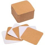 QUARKZMAN 50 Stück Selbstklebende Korkuntersetzer 95x95x1mm Korkplatte Korkplatten Korkmatte Kork Untersetzer Kork Selbstklebend für DIY Bastelarbeiten, Quadratische Abgerundete Ecken
