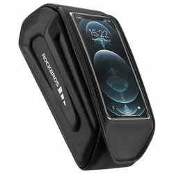 Wasserdichte Rahmen-Fahrradtasche mit Telefonabdeckung – Schwarz