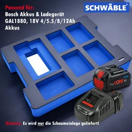 schwäble Schaumeinlage Schaumstoffeinlage für Bosch Akku-starter-set Gal1880