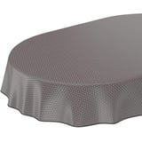 ANRO Tischdecke Wachstuch abwaschbar Wachstuchtischdecke Wachstischdecke Modernity Dunkelgrau Oval 280x140cm mit Saum - Eingefasst