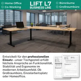 Albatros LIFT L7B Gestell für Eckschreibtisch Höhenverstellbar Elektrisch schwarz - Winkelschreibtisch Memoryfunktion, - Schreibtischgestell Höhenverstellbar, stufenlos verstellbar in Höhe, Breite und Winkel, 3 Motoren,