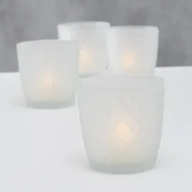 Boltze Windlicht Marilu Glas Weiß