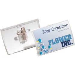 Durable CLICK FOLD - Namensschild - für 54 x 90 mm - Clip, Nadel - durchsichtig