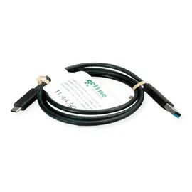ROLINE GREEN USB 3.2 Gen 1 Kabel, A-C, ST/ST, schwarz, 0,5 m