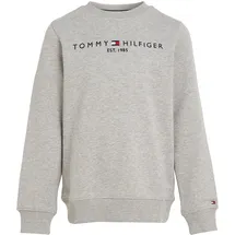 Tommy Hilfiger Kids Tommy Hilfiger Kinder Unisex Sweatshirt Essential ohne Kapuze, Grau (Light Grey Heather), 8 Jahre