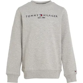 Tommy Hilfiger Kids Tommy Hilfiger Kinder Unisex Sweatshirt Essential ohne Kapuze, Grau (Light Grey Heather), 8 Jahre