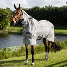 Horseware Rambo Protector Integrated Pferdedecke 125 cm Beige/Silber/Weiß