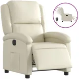 vidaXL Relaxsessel Elektrisch Kunstleder 144,5 x 82 x 0 cm Creme mit Liegeposition