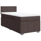 vidaXL Boxspringbett mit Matratze Dunkelbraun 100x200 cm Stoff