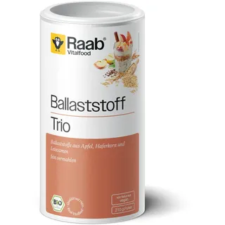 Raab Vitalfood Bio Ballaststoff Trio (210 g) I mit Apfelfaser, Haferkorn und Leinsamen aus Bio-Anbau I hoher Ballaststoffgehalt I fein vermahlen I Ideal für Porridge und Müsli