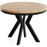 WFL GROUP Runder Esstisch 100 x 77 x 100 cm braun