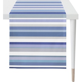 APELT Tischläufer 3901 OUTDOOR, Sommerdeko, Sommer«, (1 St.), Digitaldruck, in Streifenoptik, blau