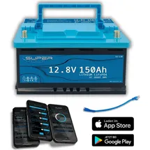 supervolt LiFePO4 150Ah 12.8V mit Bluetooth BMS (0% MwSt nach §12 Abs.3 UstG)