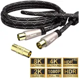 Hama Antennen-Kabel Koax-Stecker/Koax-Kupplung 1,5 m Braun