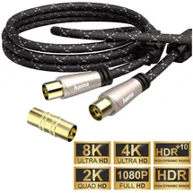 Hama Antennen-Kabel Koax-Stecker/Koax-Kupplung 1,5 m Braun