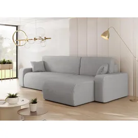Mirjan24 Ecksofa Hellgrau, Textil, 5-Sitzer, L-Form 244x145 cm, Wohnzimmer, Sofas - Couches, Wohnlandschaften, Ecksofas