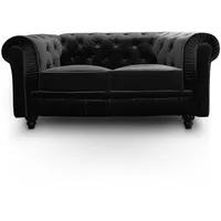 Menzzo Grand Canapé Chesterfield 2-Sitzer Sofa mit Samtbezug Rosa