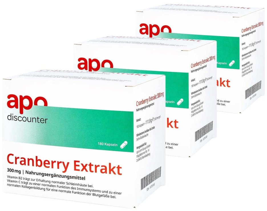 Cranberry Extrakt 300 mg Kapseln von apodiscounter