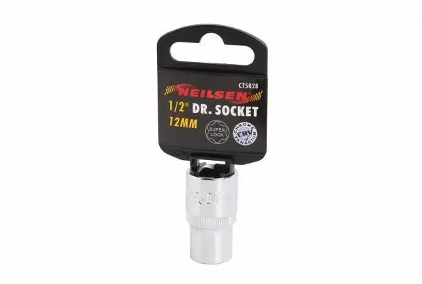 12 mm - Chrom-Vanadium-Stecknuss Super Lock für 1/2-Zoll-Antrieb - Neilsen Tools