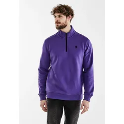 Sweatshirt STREET ONE MEN Gr. XL (54), lila (ultra violet) Herren Sweatshirts mit Stehkragen