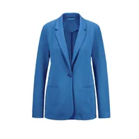 GOLDNER Damenblazer mit Reverskragen und Paspeltaschen in blau | Gr.: 54