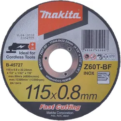 Makita Trennscheibe INOX, 115 x 0,8 mm - B-45727