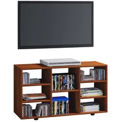 Ebuy24 Fetino TV Tisch 8 Ablagen Nussbaum dekor.