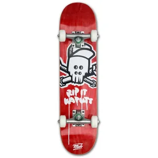 Mob Skateboards Skateboard Skull Micro 6.5 Complete - Komplettboard 26.81 x 6.5 Zoll (fertig montiert -, 1-St., Rip It Kaputt - Rot), Board aus Ahornholz - Skateboard für Kinder rot