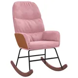 vidaXL Schaukelstuhl Rosa Samt