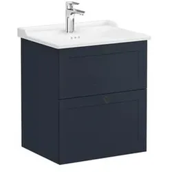 VitrA Badezimmerschrank mit Waschbecken Root 60x67x46 cm Blau Matt ROOTC60BINTC