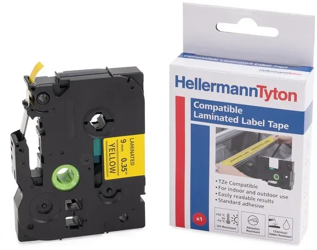 HellermannTyton Beschriftungsband Etikett HTZ651-PET-BK/YE