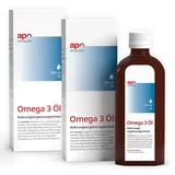 apodiscounter Omega 3 Lebertran Fisch Öl (2x 200 ml) - natürlicher Zitrus-Geschmack - mit EPA, DHA, Vitamin A, D, E für Gehirn & Herz - Omega-3-Fettsäuren - Rein & Natürlich