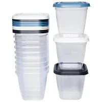 Kigima Gefrierdosen 12x0,55L quadratisch Bunt – Elegante Vorratsdosen mit Deckel luftdicht – Transparente Frischhaltedosen mit Deckel – Aufbewahrungsbox Küche für Mealprep & Organisation – Made in EU