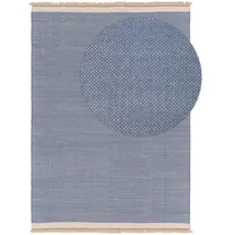 benuta Kunstloft Teppich, Blau, Textil, Beton Optik, Rechteckig, 80x1 cm, Gots, pflegeleicht, Teppiche & Böden, Teppiche, Naturteppiche