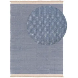 benuta Kunstloft Teppich, Blau, Textil, Beton Optik, Rechteckig, 80x1 cm, Gots, pflegeleicht, Teppiche & Böden, Teppiche, Naturteppiche