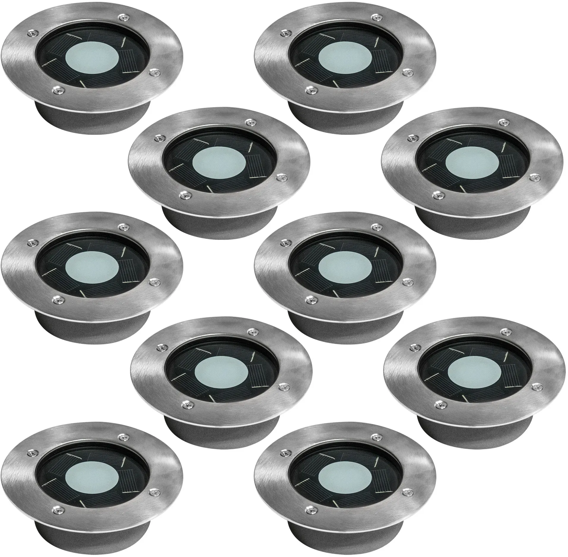 10x Set - LED Puck Solar