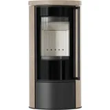 Kratki ERIK Ø150 Keramikofen Stahl Gold/Abdeckplatte Glas
