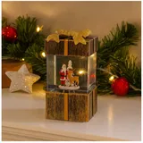 sigro LED Geschenkbox mit Weihnachtsmann