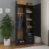 vidaXL Drehtürenschrank 80 x 180 x 52 cm schwarz
