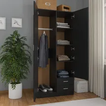 vidaXL Drehtürenschrank 80 x 180 x 52 cm schwarz